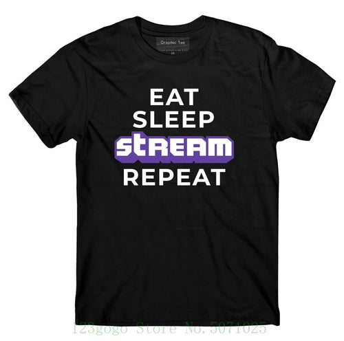 Eat Sleep Stream Repeat T Shirt